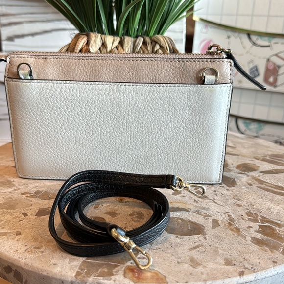 Kate Spade Jackson Crossbody in tan, black and ivory pebbled leather - Picture 2 of 6
